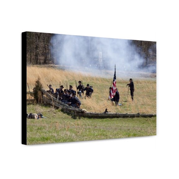 Canvas Print: Reenactment Of Civil War Siege Of April 1862, Bridgeport, Alabama