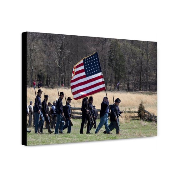 Canvas Print: Reenactment Of Civil War Siege Of April 1862, Bridgeport, Alabama