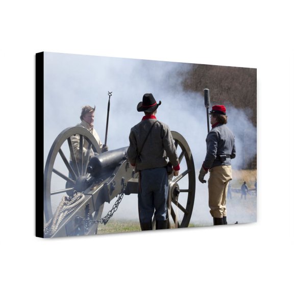Canvas Print: Reenactment Of Civil War Siege Of April 1862, Bridgeport, Alabama