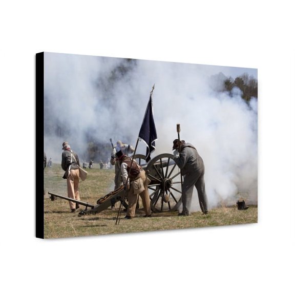 Canvas Print: Reenactment Of Civil War Siege Of April 1862, Bridgeport, Alabama