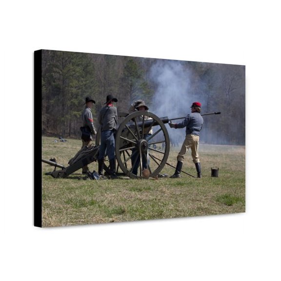 Canvas Print: Reenactment Of Civil War Siege Of April 1862, Bridgeport, Alabama