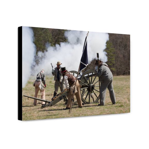 Canvas Print: Reenactment Of Civil War Siege Of April 1862, Bridgeport, Alabama