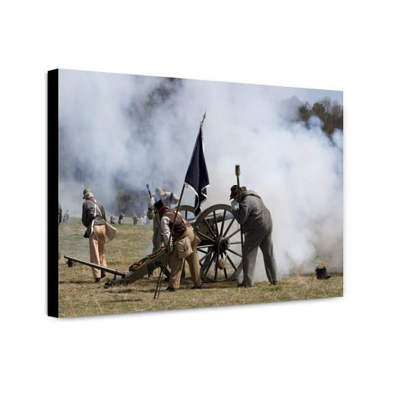 Canvas Print: Reenactment Of Civil War Siege Of April 1862, Bridgeport, Alabama