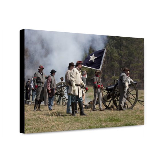 Canvas Print: Reenactment Of Civil War Siege Of April 1862, Bridgeport, Alabama