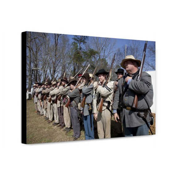 Canvas Print: Reenactment Of Civil War Siege Of April 1862, Bridgeport, Alabama