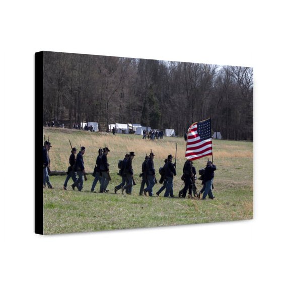 Canvas Print: Reenactment Of Civil War Siege Of April 1862, Bridgeport, Alabama