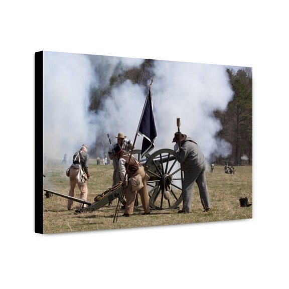 Canvas Print: Reenactment Of Civil War Siege Of April 1862, Bridgeport, Alabama