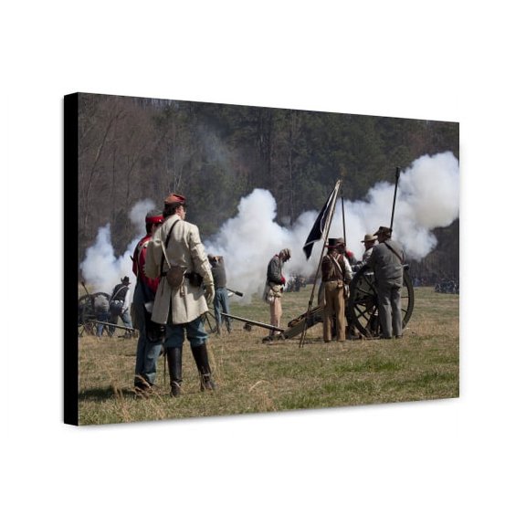 Canvas Print: Reenactment Of Civil War Siege Of April 1862, Bridgeport, Alabama
