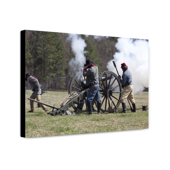 Canvas Print: Reenactment Of Civil War Siege Of April 1862, Bridgeport, Alabama