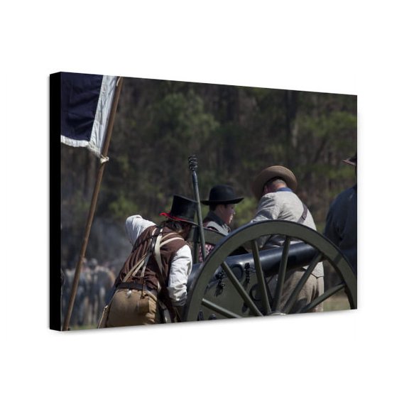 Canvas Print: Reenactment Of Civil War Siege Of April 1862, Bridgeport, Alabama