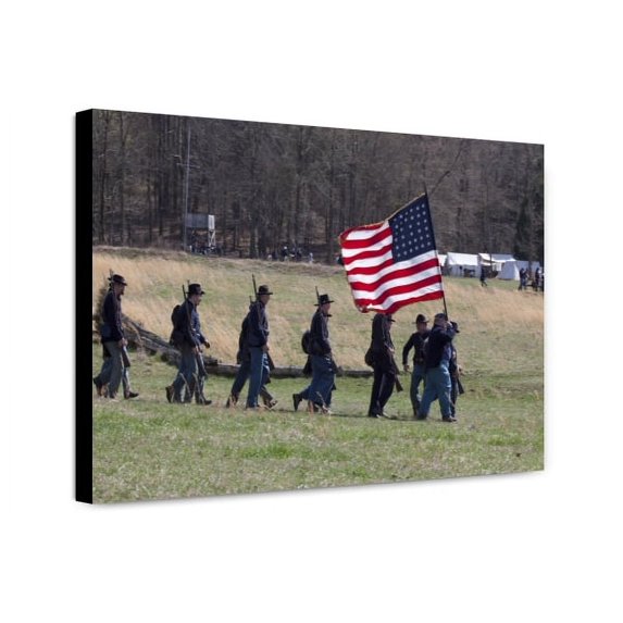 Canvas Print: Reenactment Of Civil War Siege Of April 1862, Bridgeport, Alabama