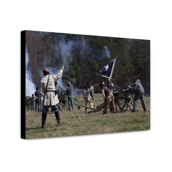 Canvas Print: Reenactment Of Civil War Siege Of April 1862, Bridgeport, Alabama