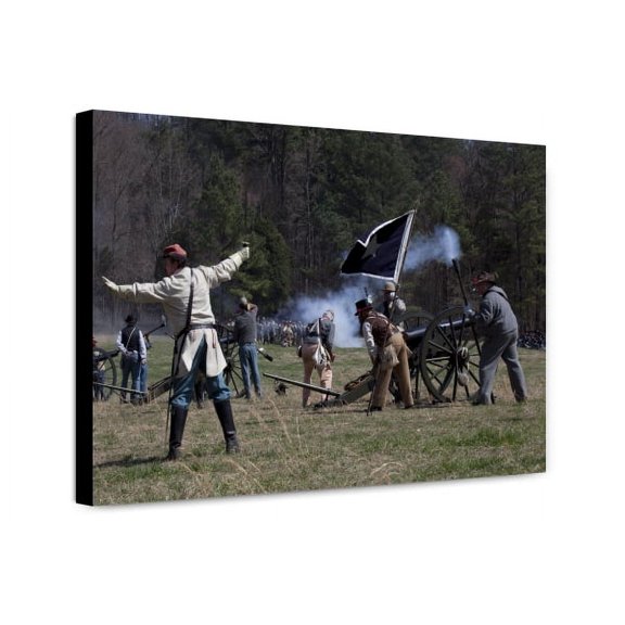 Canvas Print: Reenactment Of Civil War Siege Of April 1862, Bridgeport, Alabama