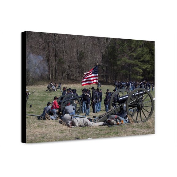 Canvas Print: Reenactment Of Civil War Siege Of April 1862, Bridgeport, Alabama