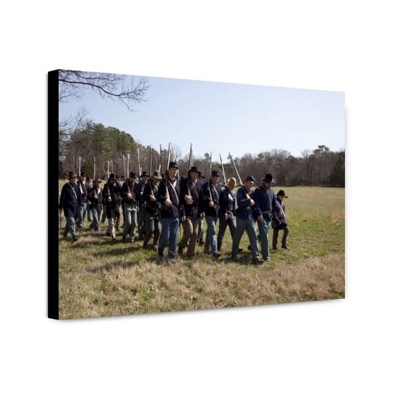 Canvas Print: Reenactment Of Civil War Siege Of April 1862, Bridgeport, Alabama