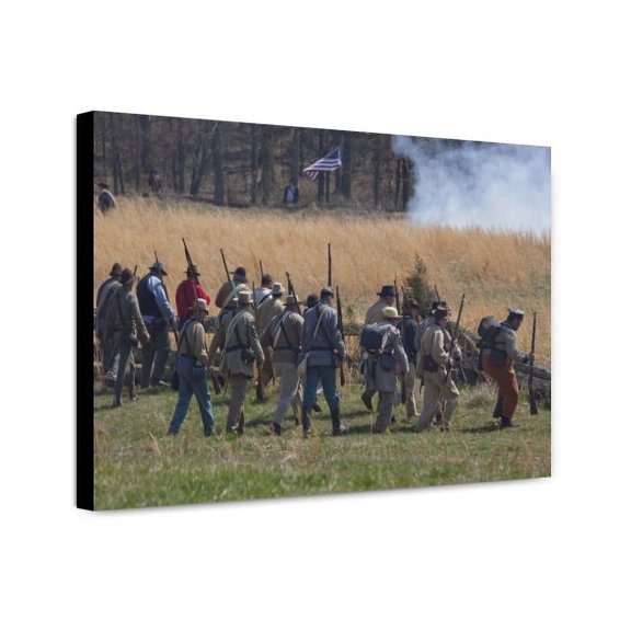Canvas Print: Reenactment Of Civil War Siege Of April 1862, Bridgeport, Alabama
