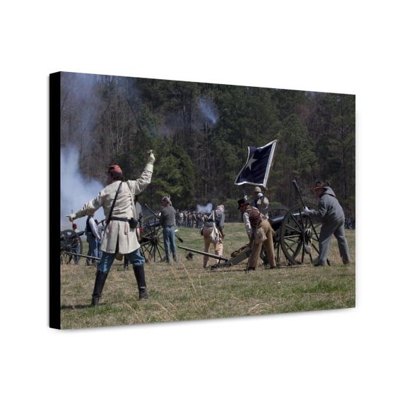 Canvas Print: Reenactment Of Civil War Siege Of April 1862, Bridgeport, Alabama