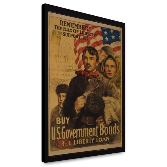 Canvas Print: Remember! The Flag Of Liberty - Support It! Buy U.S. Government