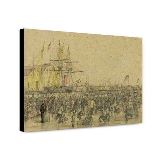 Canvas Print: Scene On The Delaware River At Philada. During The Severe Winter Of