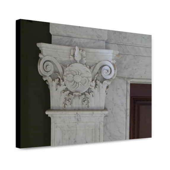 Canvas Print: Second Floor Corridor. Printers' Marks+columns. Detail Of Column