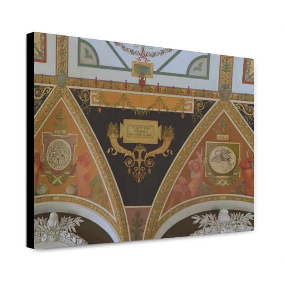 Canvas Print: Second Floor Corridor. Printers' Marks+columns. View Of Mural