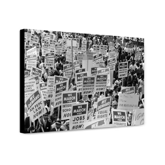 Canvas Print: Signs Carried By Many Marchers, During The March On Washington, 1963