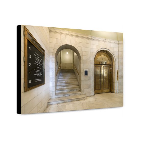 Canvas Print: Stairway And Elevator. The Robert S. Vance Federal Building And