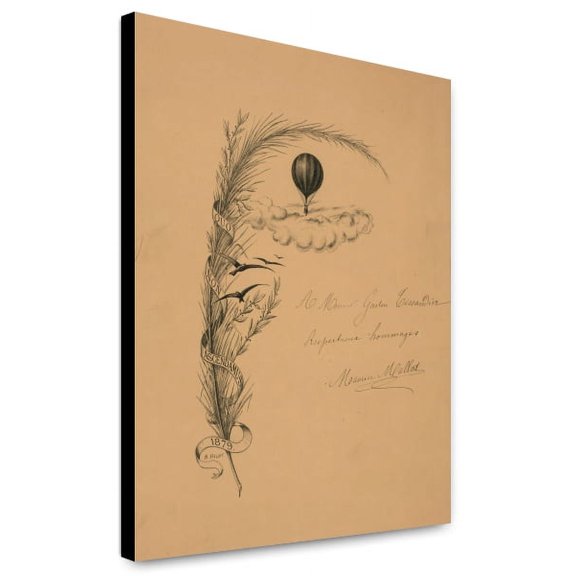 Canvas Print: Stationery Illustrated With A Stalk Of Wheat Wrapped In A Banner
