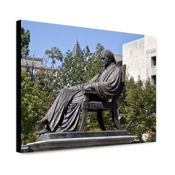 Canvas Print: Statue Of John Marshall, At The John Marshall Memorial Park, NW