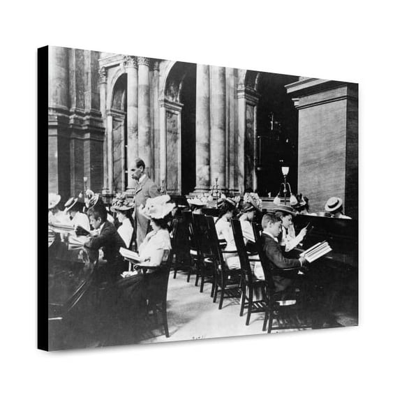 Canvas Print: Students In The Reading Room Of The Library Of Congress With The