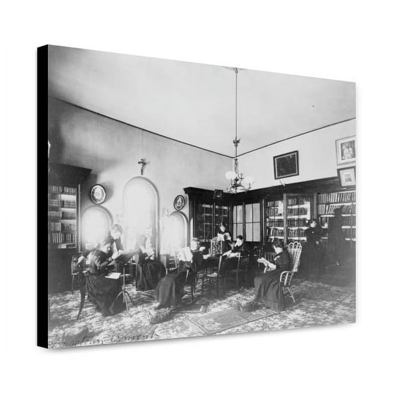 Canvas Print: Students Reading In Library At Georgetown Visitation Preparatory