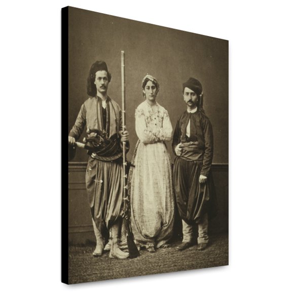 Canvas Print: Studio Portrait Of Models Wearing Traditional Clothing From The