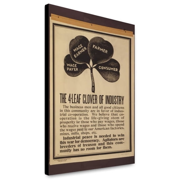 Canvas Print: The 4-Leaf Clover Of Industry, 1917