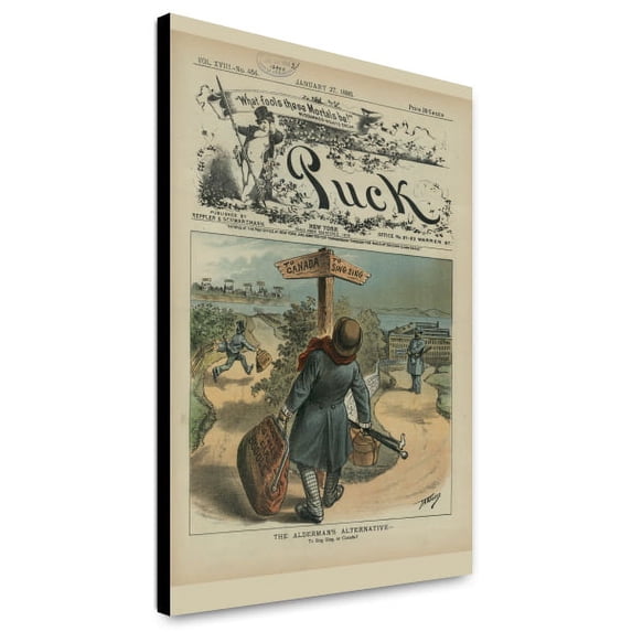Canvas Print: The Alderman's Alternative - To Sing Sing, Or Canada?, 1886