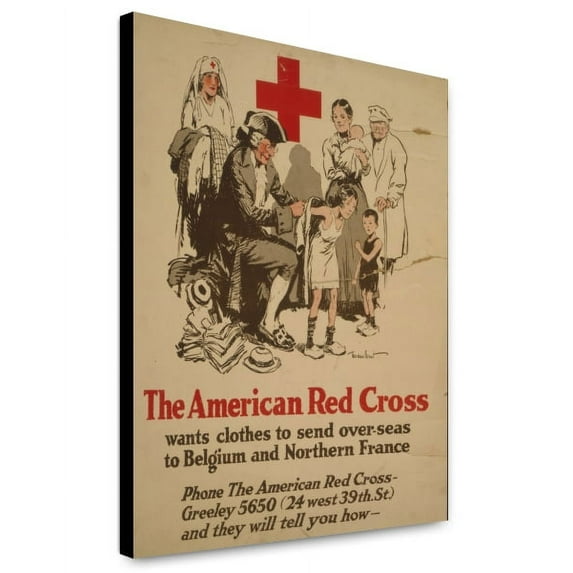 Canvas Print: The American Red Cross Wants Clothes To Send Over-Seas To Belgium