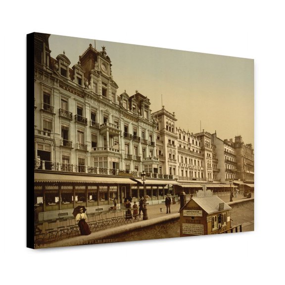 Canvas Print: The Beach And Hotels, Ostend, Belgium, circa 1890