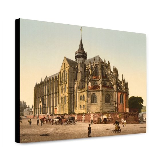 Canvas Print: The Church In The Town, Eu, France, circa 1890