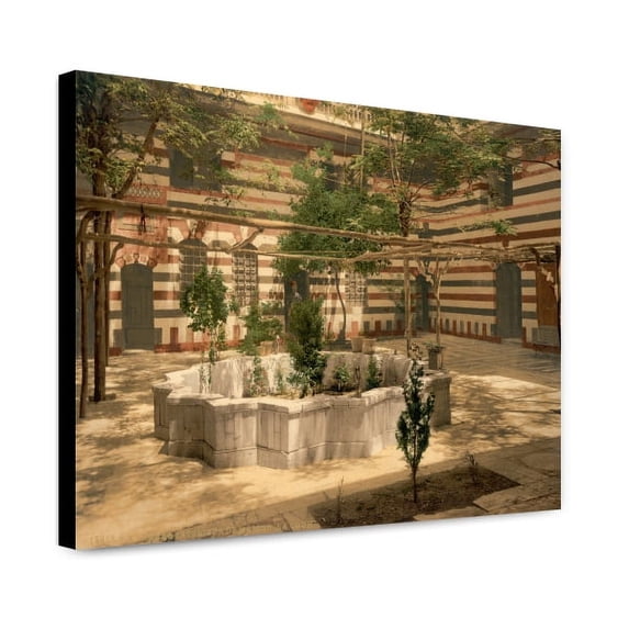 Canvas Print: The Court Of A House, Damascus, Holy Land, (I.E. Syria), circa 1890