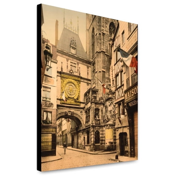 Canvas Print: The Great Clock, Rouen, France, circa 1890