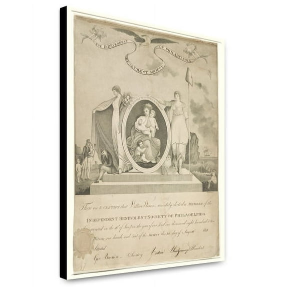 Canvas Print: The Independent Benevolent Society Of Philadelphia, 1811