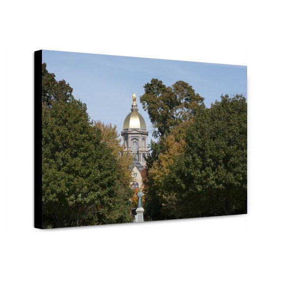 Canvas Print: The Main Building's Gold Dome Topped By A Golden Statue Of St. Mary