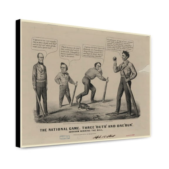 Canvas Print: The National Game. Three Outs And One Run, 1860