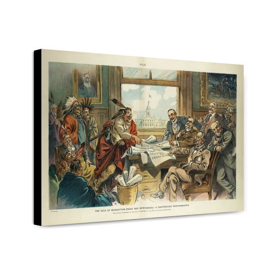 Canvas Print: The Sale Of Manhattan (Price Not Mentioned) - A Continuous