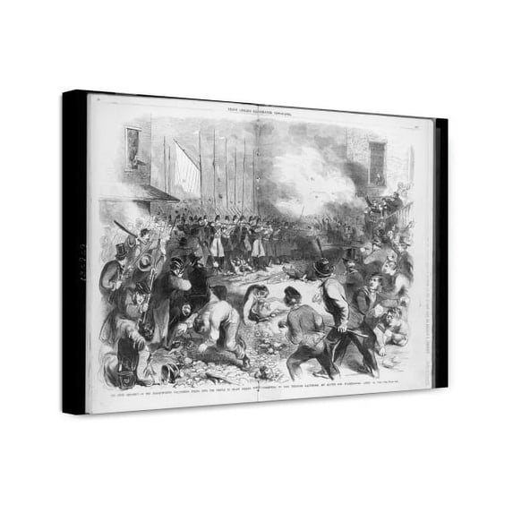 Canvas Print: The Sixth Regiment Of The Massachusetts Volunteers Firing Into The