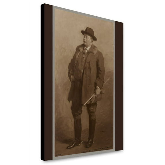 Canvas Print: Theodore Roosevelt, Full-Length, Standing And Holding Horse Whip In