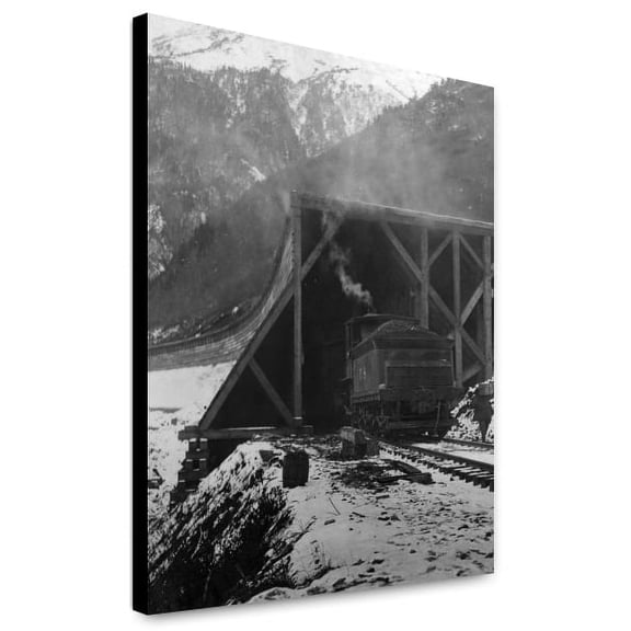 Canvas Print: Train Sheds Used To Keep Off Snow, circa 1900