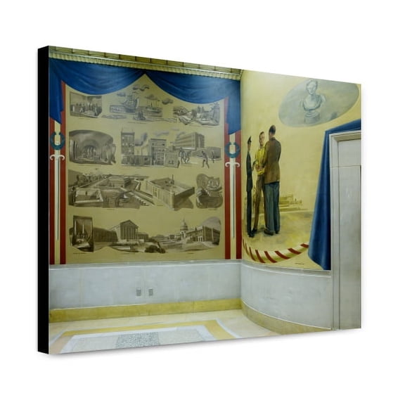 Canvas Print: Two Oil Paintings Violent Activities Of The Department Of Justice