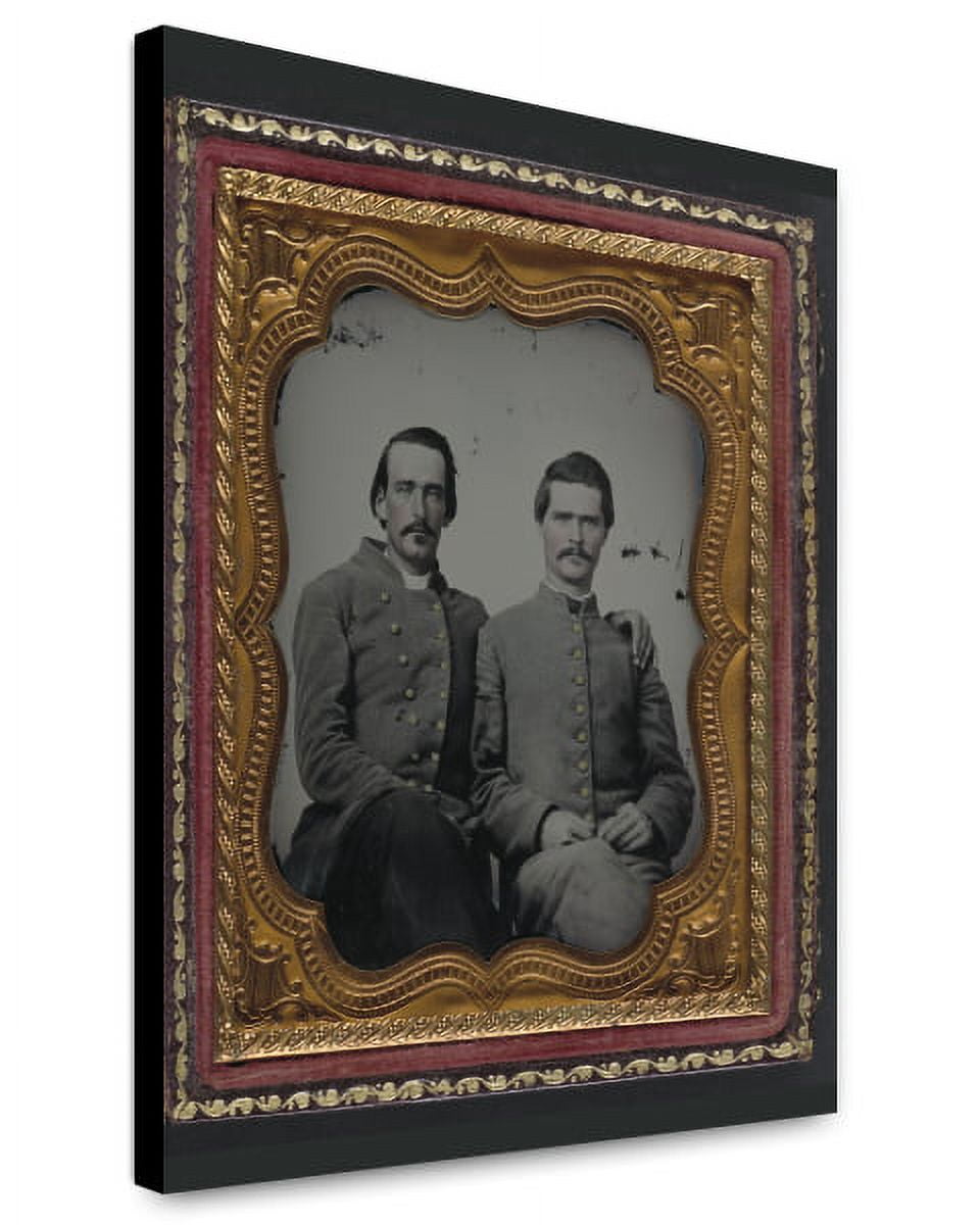 Canvas Print: Two Unidentified Soldiers In Confederate Uniforms, circa ...