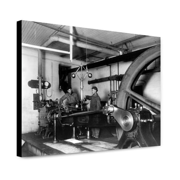 Canvas Print: Two Young Men Training In Mechanical(?) Engineering At Hampton