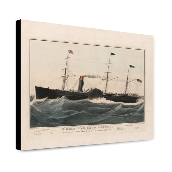 Canvas Print: U.S.M. Steam Ship Baltic. Collins Line Builders, Hull By Brown